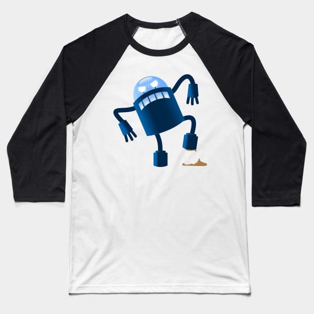 Robot stepped in shit Baseball T-Shirt by Pushloop